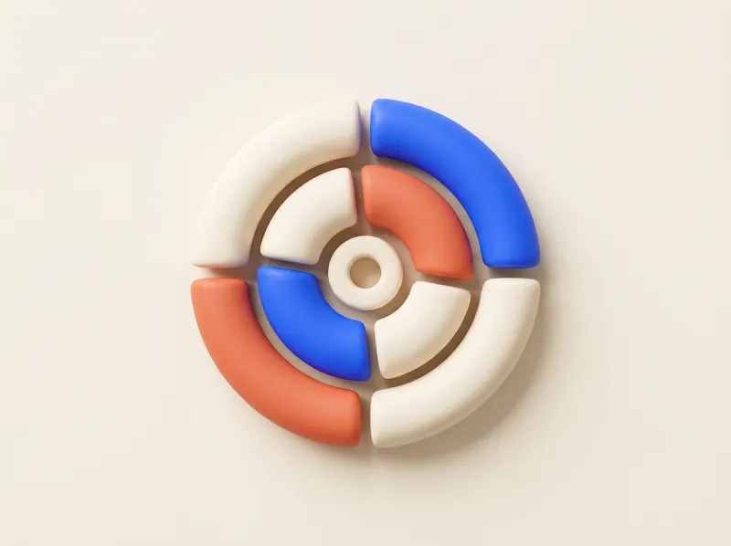 Clay flywheel of four curved segments around a hub